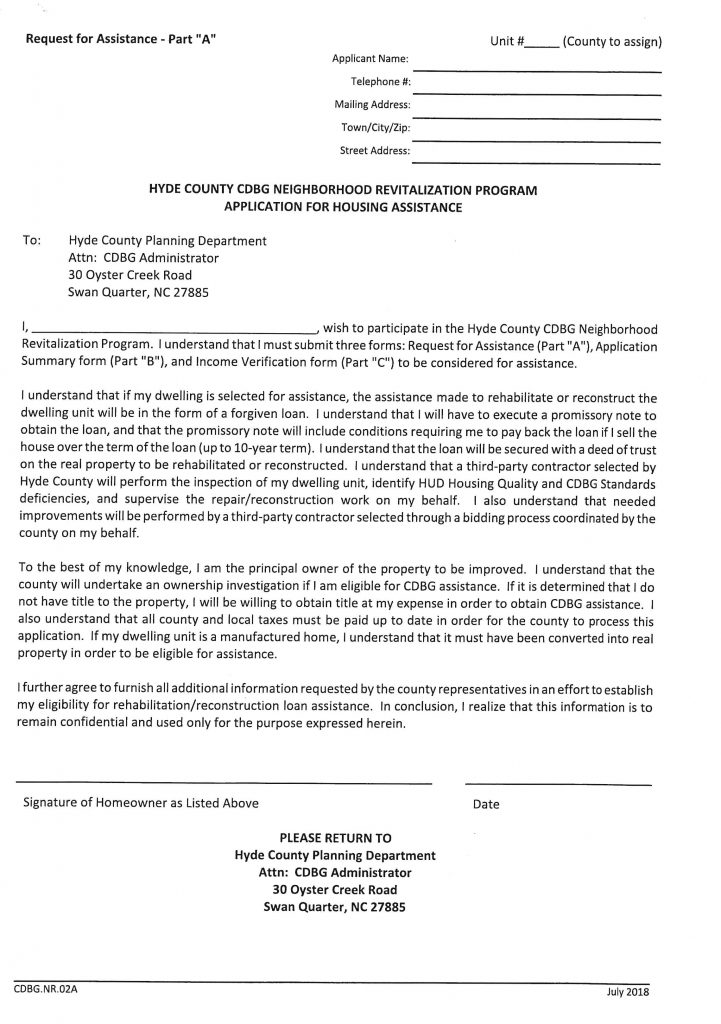 Hyde County seeks applicants for housing rehab